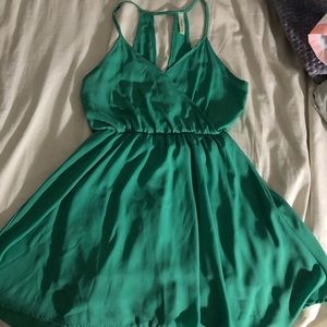 turquoise  flows dress